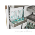 Kitchen multi-layer pull-out food cabinets